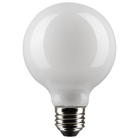 SATCO 6 Watt G25 LED Lamp, White, Medium Base, 90 CRI, 2700K, 120 Volts, 2PK S21247